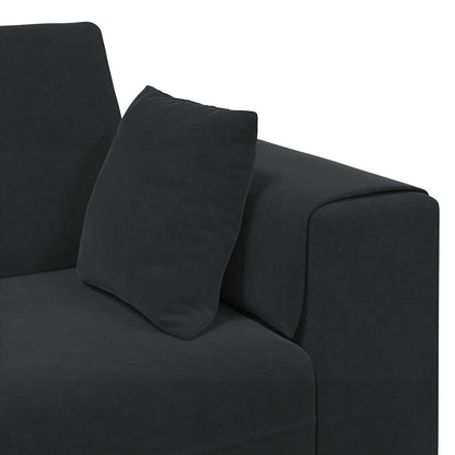 Samt Sofa mit Kissen 3 pcs Schwarz 208 cm Samt