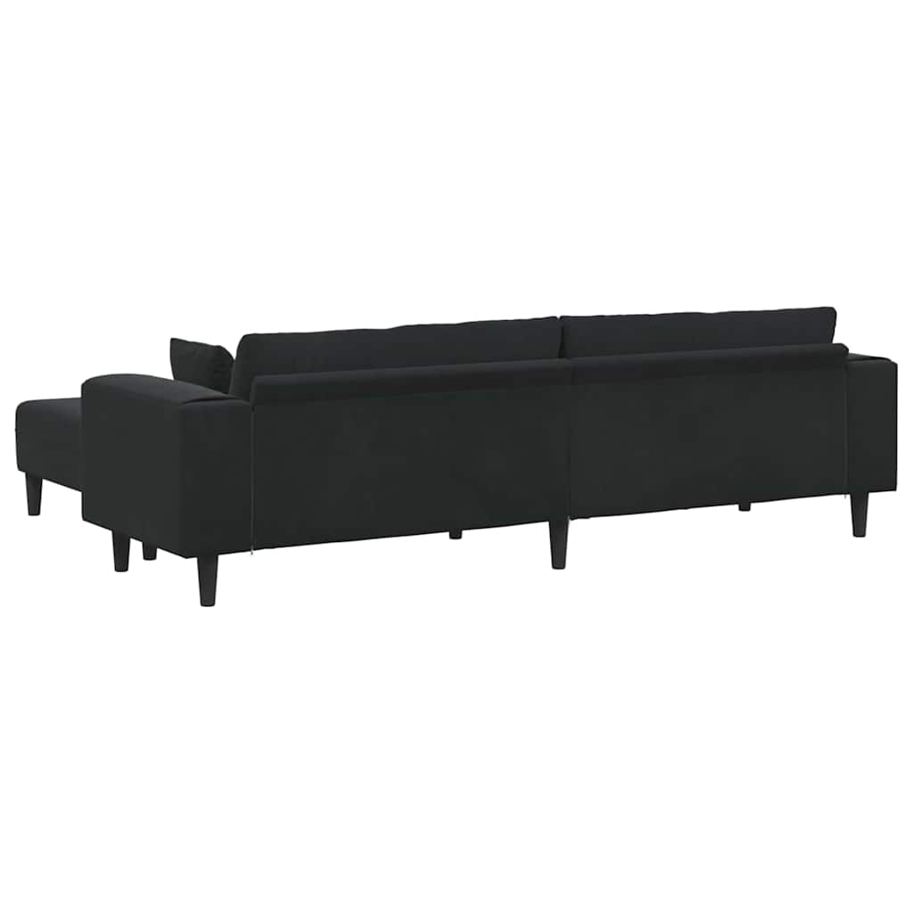 Samt Sofa mit Kissen 3 pcs Schwarz 208 cm Samt
