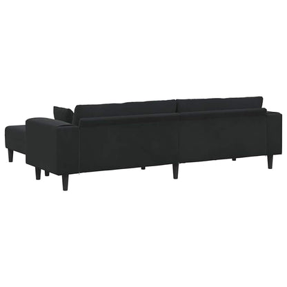 Samt Sofa mit Kissen 3 pcs Schwarz 208 cm Samt