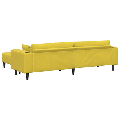 Samt Sofa mit Kissen 3 pcs Gelb 208 cm Samt