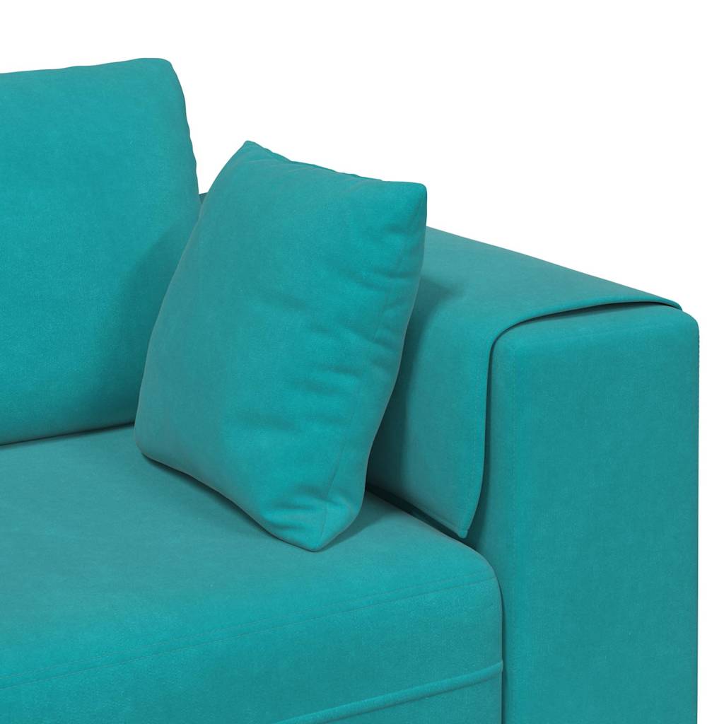 Samt Sofa mit Kissen 3 pcs Türkis 208 cm Samt