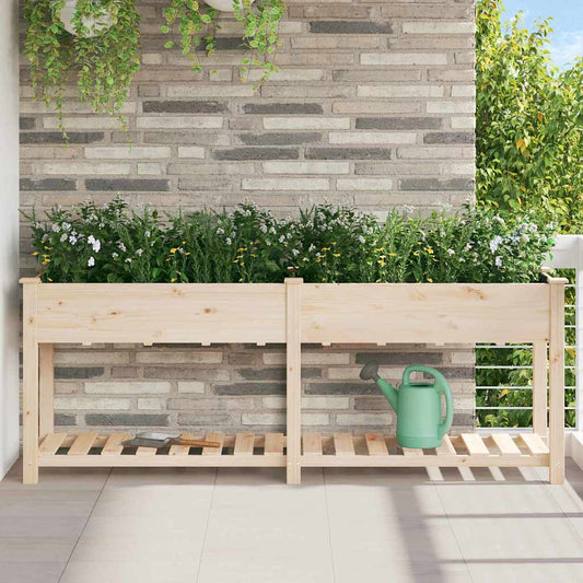 Gartenblumentopf Beige 203 x 53 x 76.5 cm Massives Fichtenholz