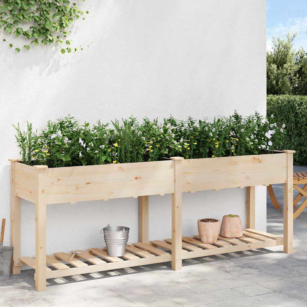 Gartenblumentopf Beige 203 x 53 x 76.5 cm Massives Fichtenholz
