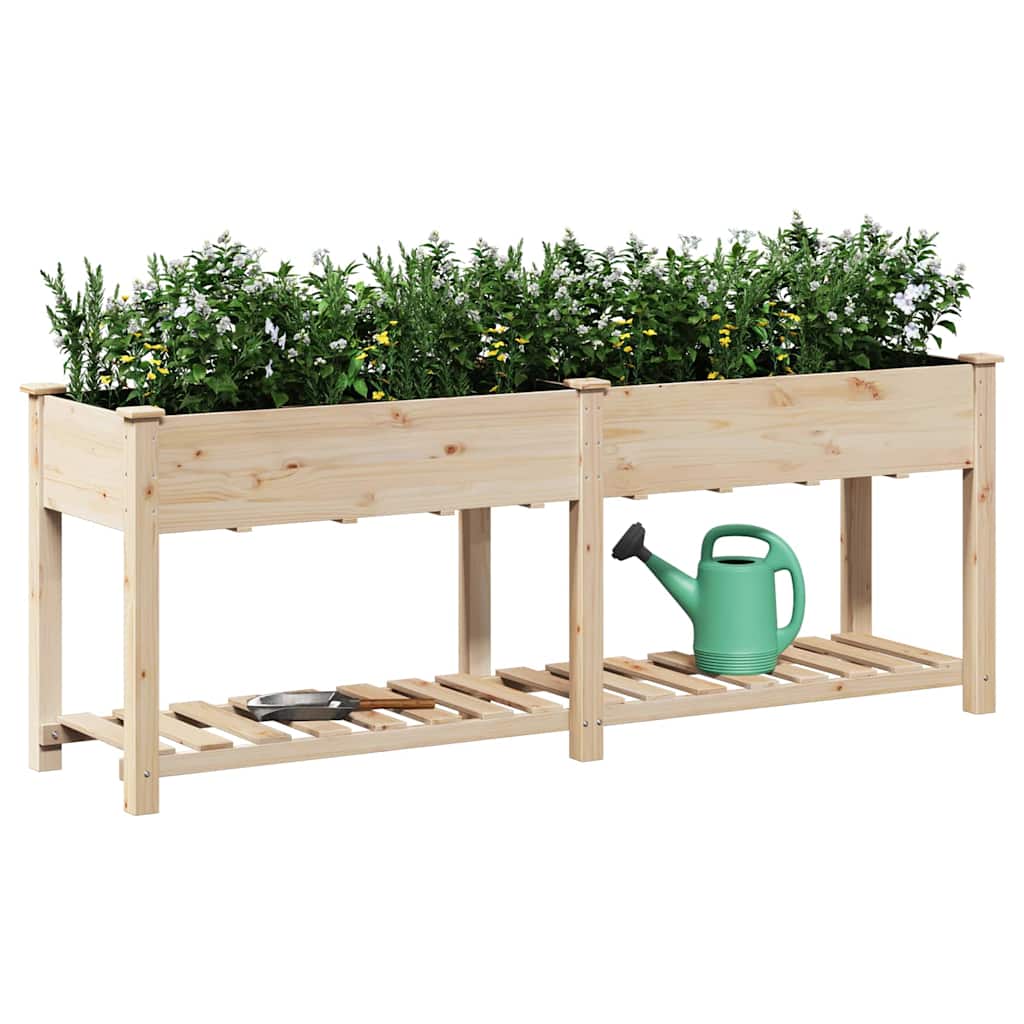 Gartenblumentopf Beige 203 x 53 x 76.5 cm Massives Fichtenholz
