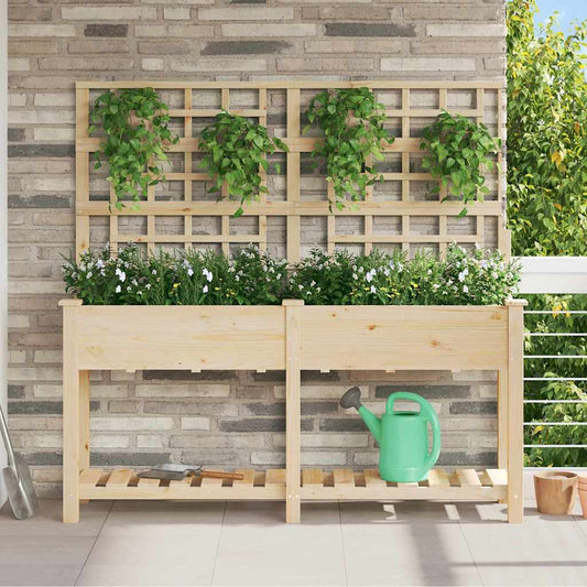 Gartenblumentopf Beige 161 x 46 x 152.5 cm Massives Fichtenholz