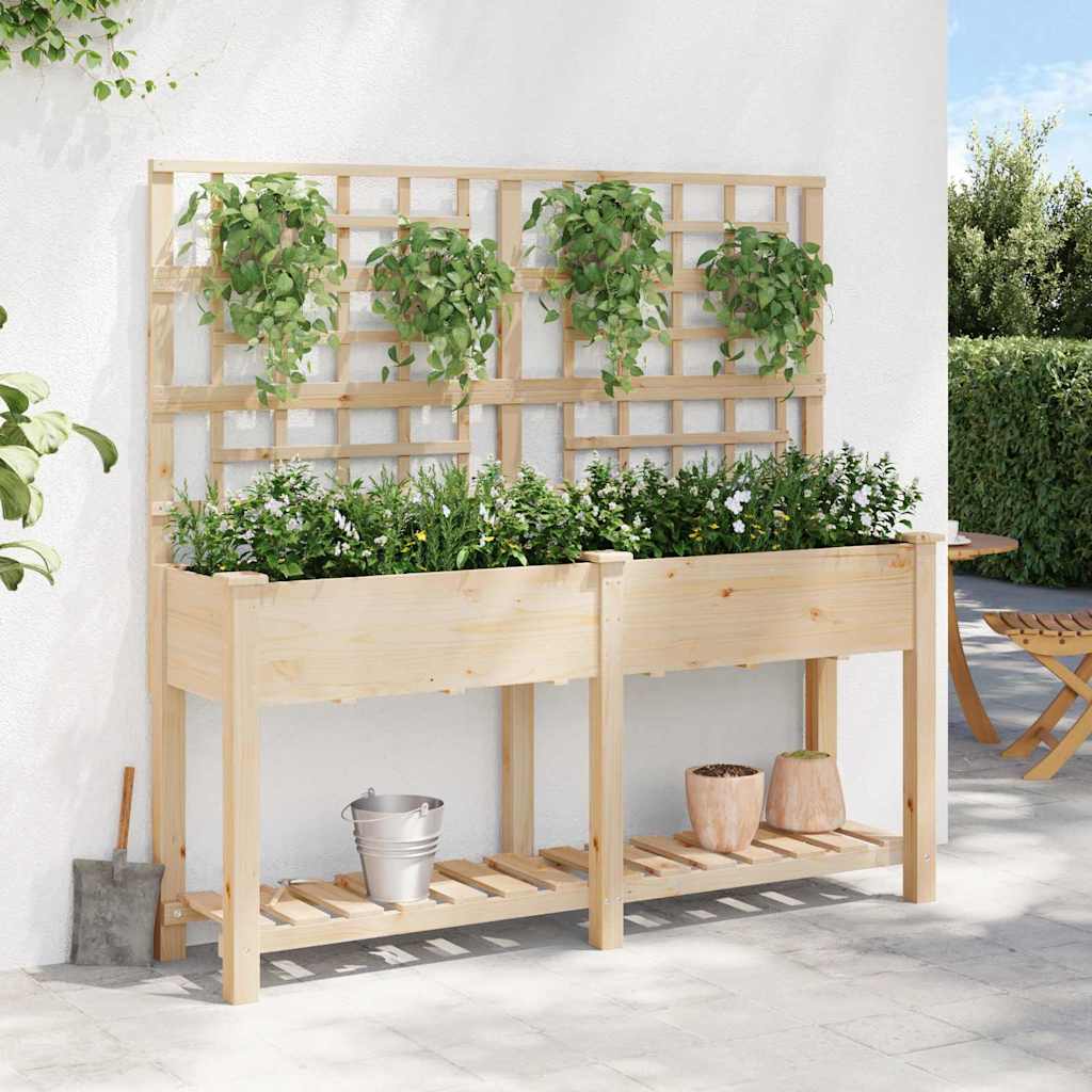 Gartenblumentopf Beige 161 x 46 x 152.5 cm Massives Fichtenholz