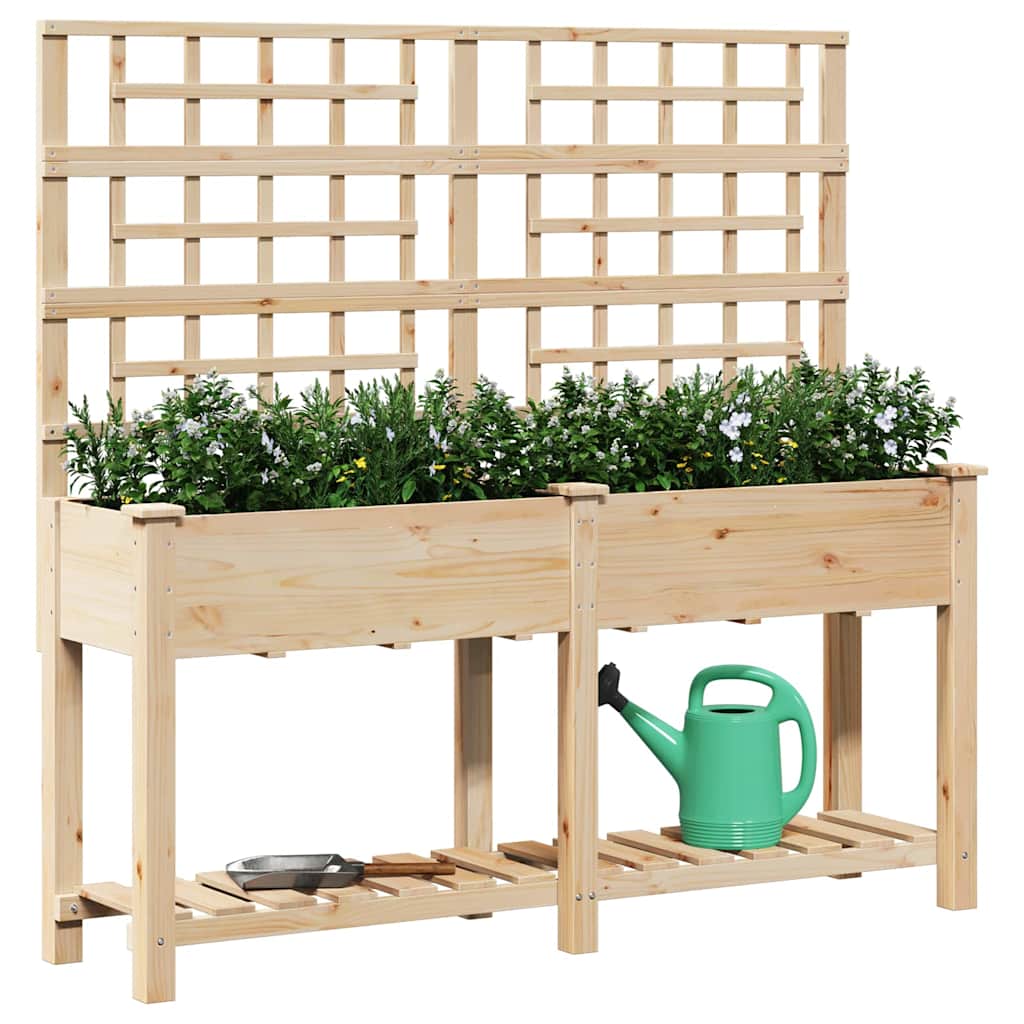 Gartenblumentopf Beige 161 x 46 x 152.5 cm Massives Fichtenholz