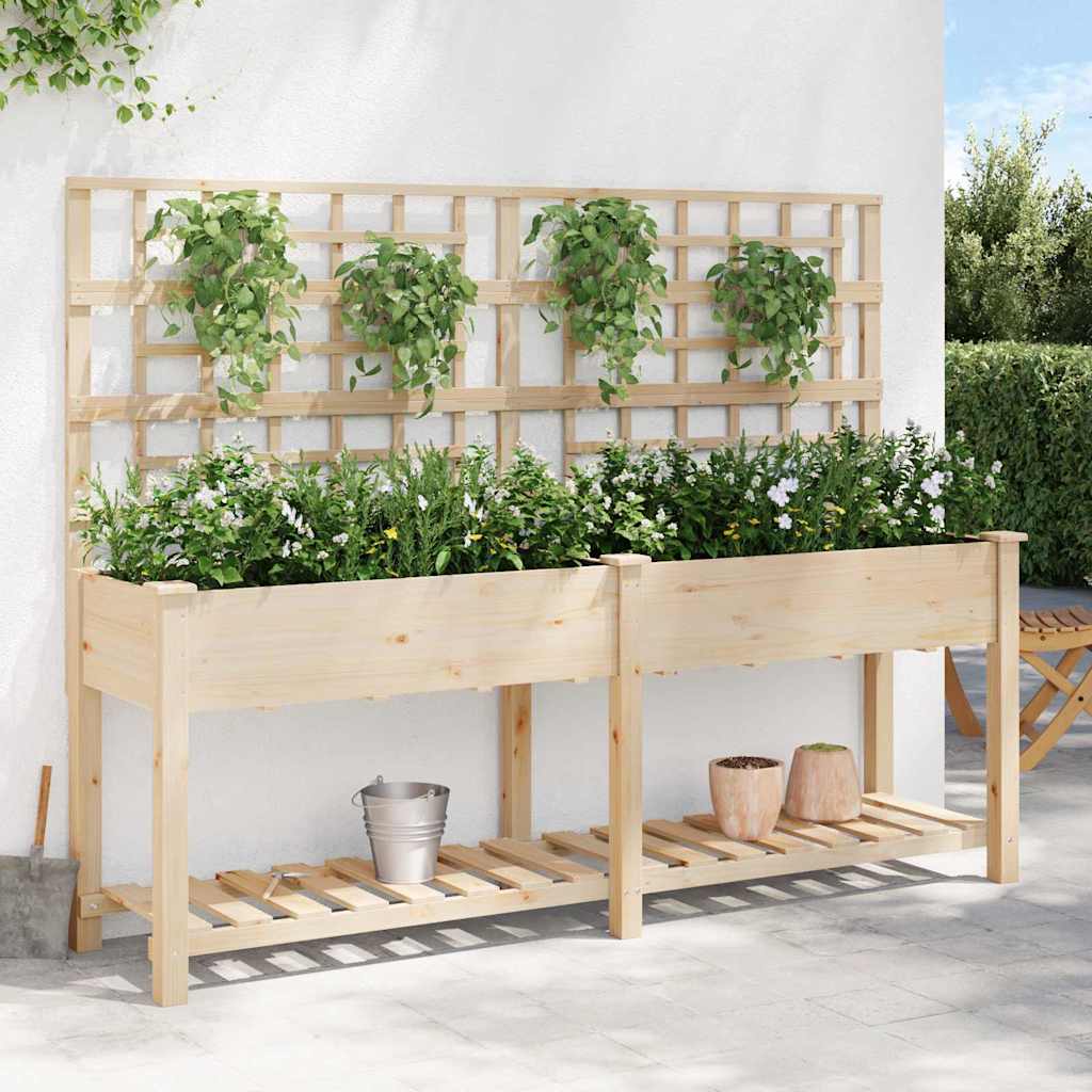 Gartenblumentopf mit Regal Beige 203.5 x 54 x 152.5 cm