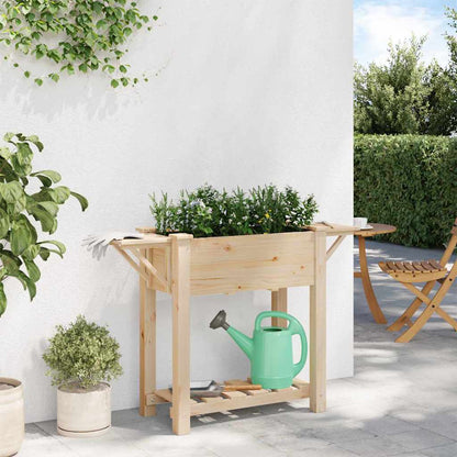 Gartenblumentopf Beige 111 x 37 x 76.5 cm Massives Fichtenholz