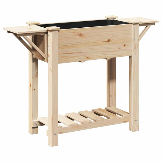 Gartenblumentopf Beige 111 x 37 x 76.5 cm Massives Fichtenholz