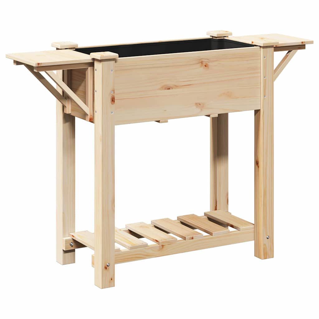 Gartenblumentopf Beige 111 x 37 x 76.5 cm Massives Fichtenholz