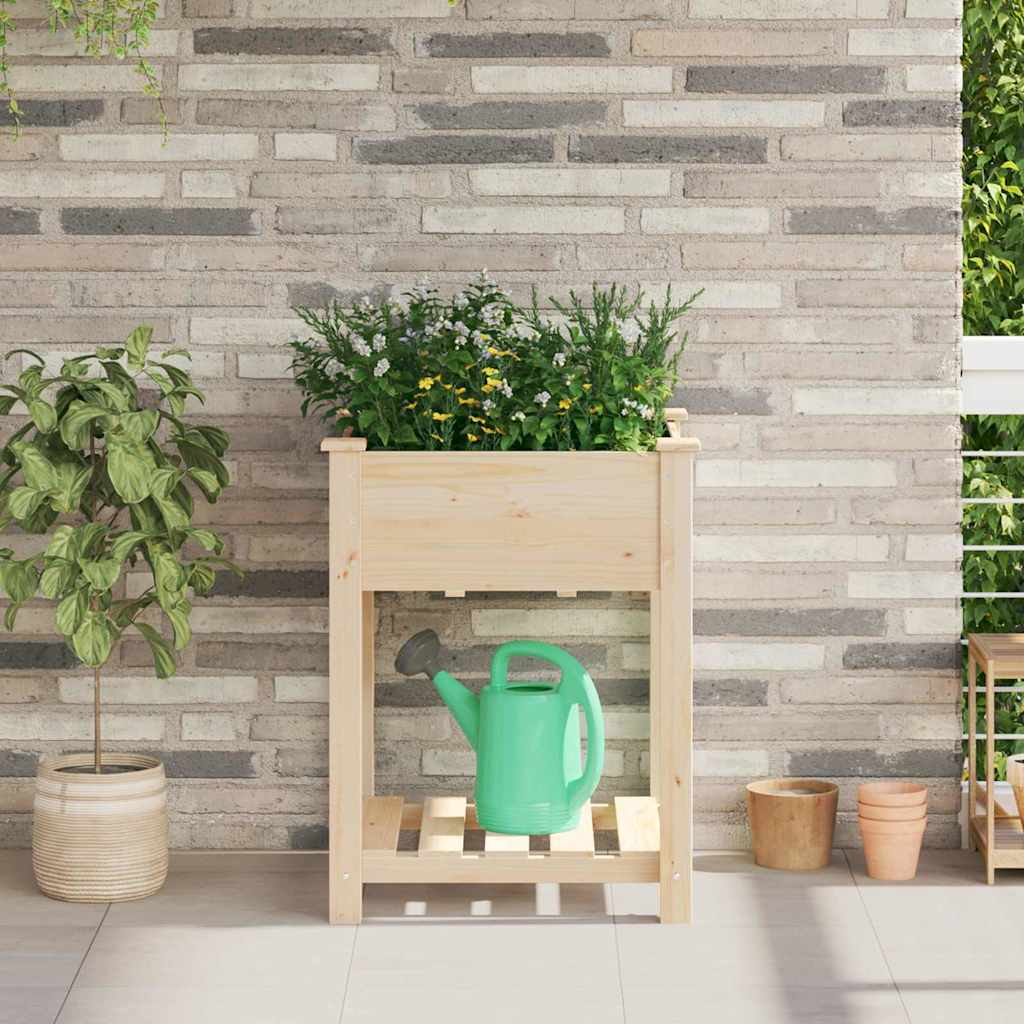 Gartenblumentopf Beige 60.5 x 60 x 76.5 cm Massives Fichtenholz