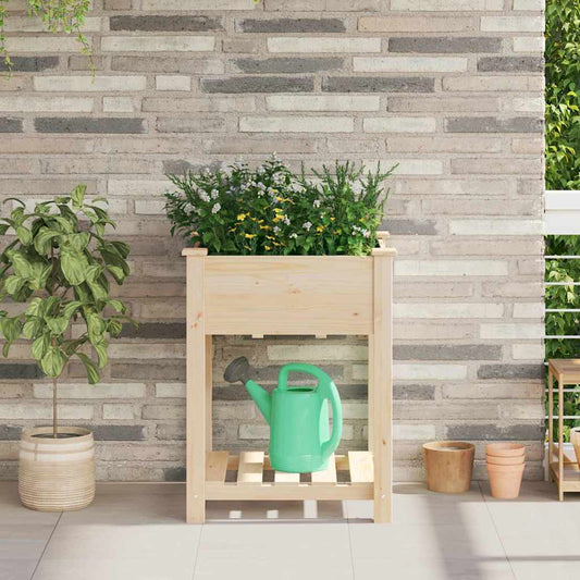 Gartenblumentopf Beige 60.5 x 60 x 76.5 cm Massives Fichtenholz