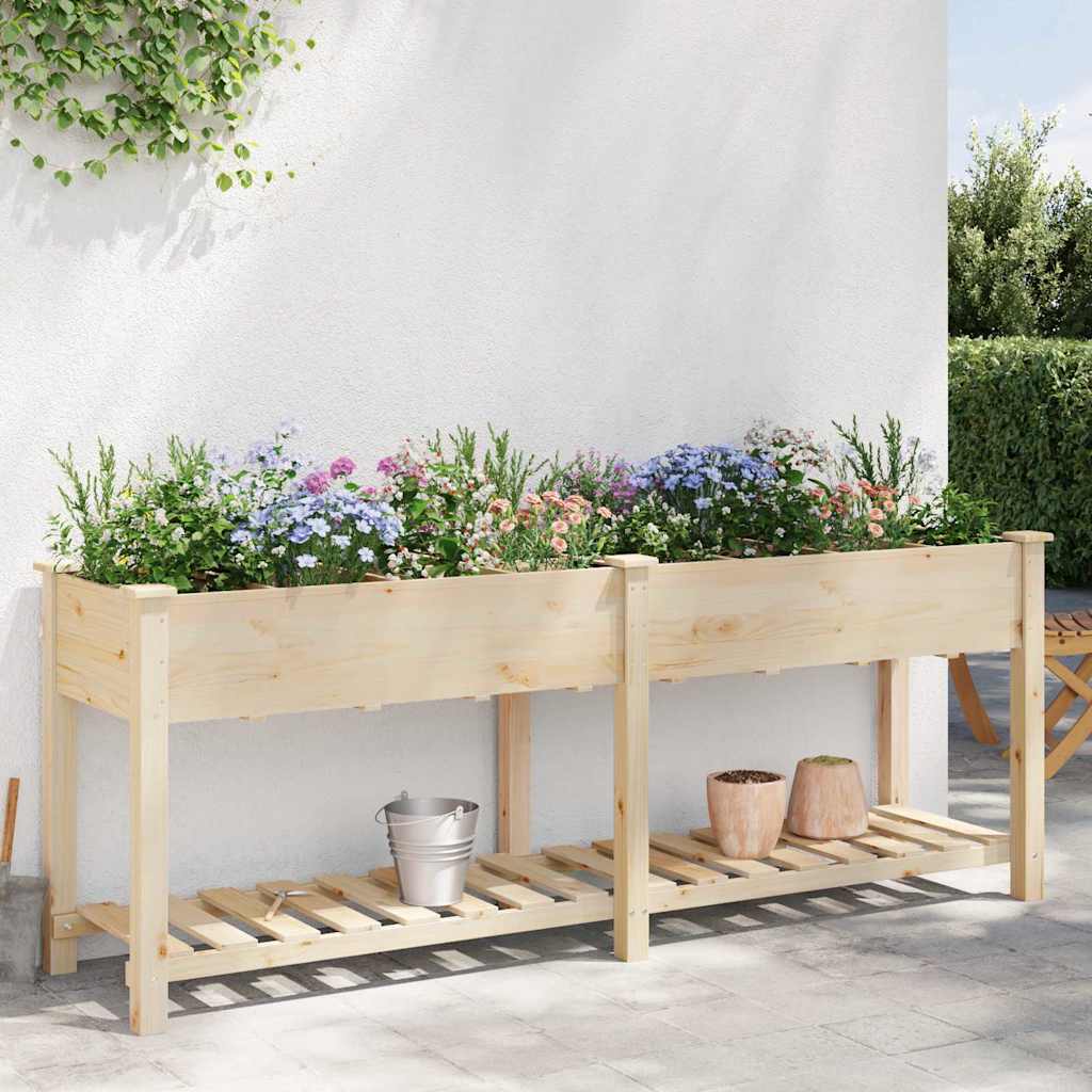 Gartenblumentopf mit Regal Beige 203.5 x 53 x 76.5 cm