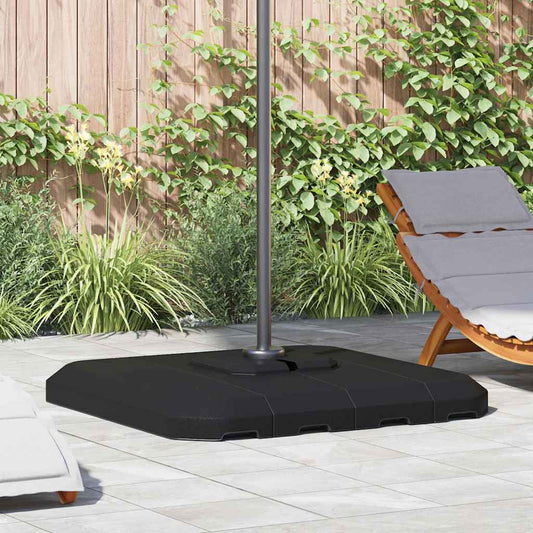 Set mit Ausleger-Sonnenschirmbasis 4 pcs Schwarz