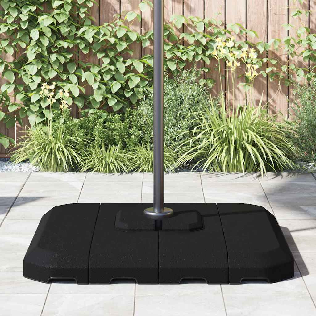 Set mit Ausleger-Sonnenschirmbasis 4 pcs Schwarz