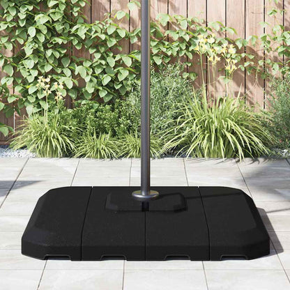 Set mit Ausleger-Sonnenschirmbasis 4 pcs Schwarz