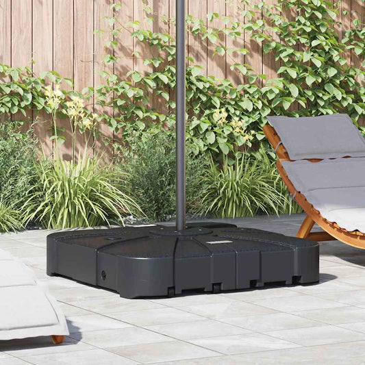 Set mit Ausleger-Sonnenschirmbasis 2 pcs Schwarz