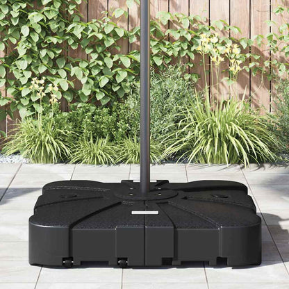 Set mit Ausleger-Sonnenschirmbasis 2 pcs Schwarz