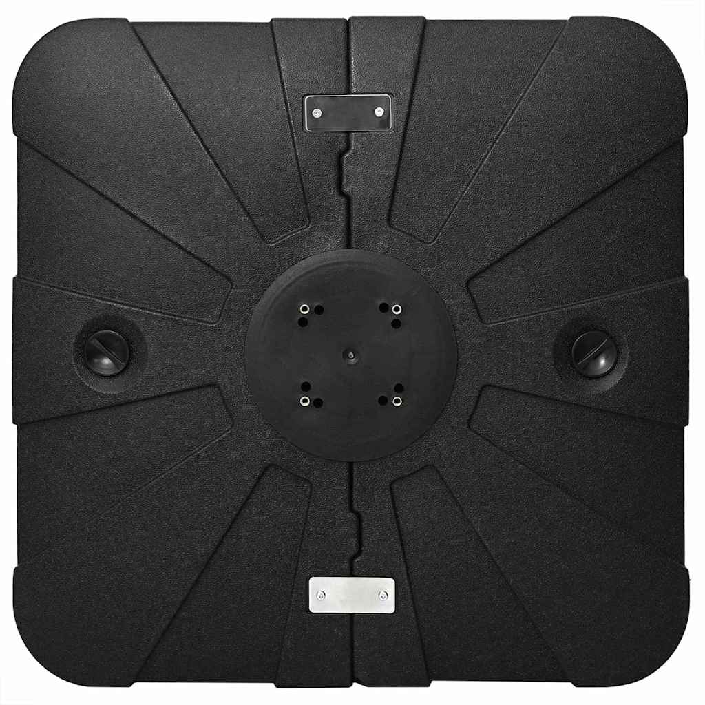 Set mit Ausleger-Sonnenschirmbasis 2 pcs Schwarz