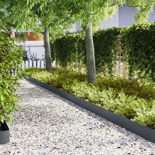 Rasenkanten 50 pcs Anthrazit 100 x 0.5 x 20 cm Stahl