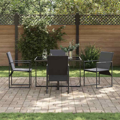 Garten Essgruppe 5 pcs Schwarz Stahl