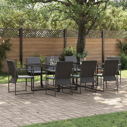 Garten Essgruppe 9 pcs Schwarz Stahl