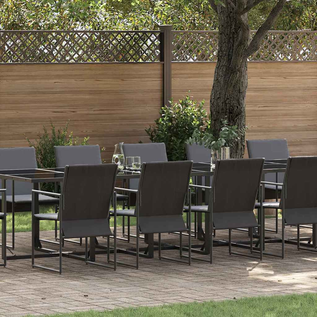 Garten Essgruppe 13 pcs Schwarz Stahl