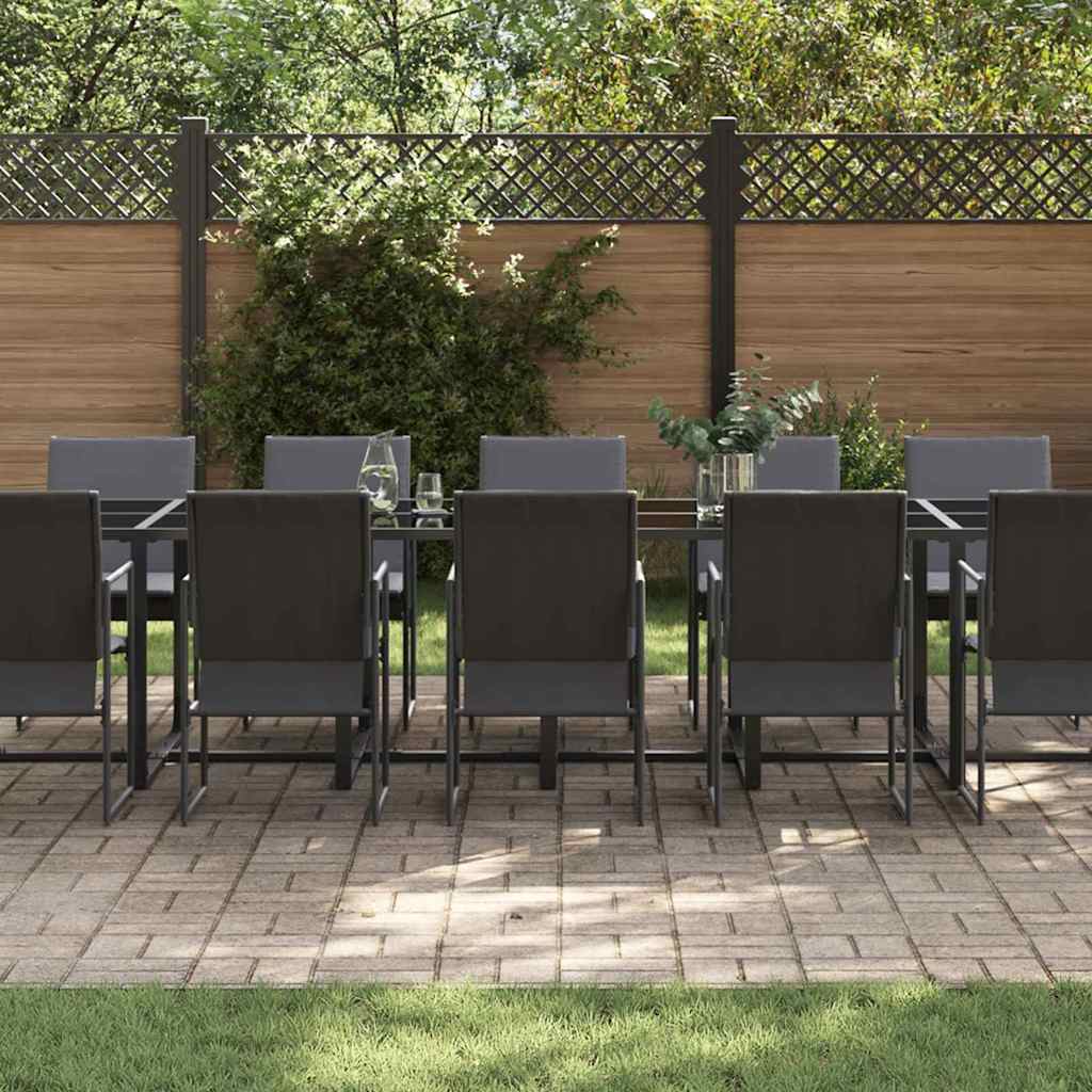 Garten Essgruppe 13 pcs Schwarz Stahl