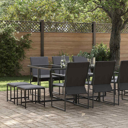Garten Essgruppe 11 pcs Schwarz Stahl