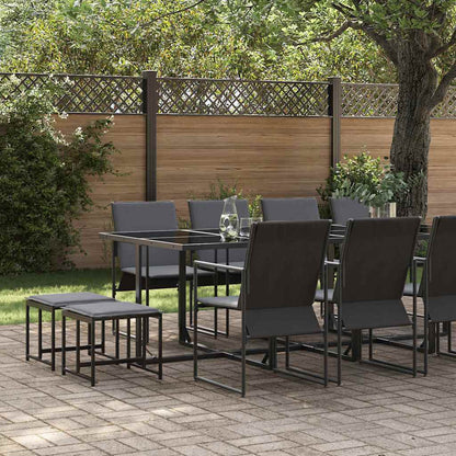 Garten Essgruppe 13 pcs Schwarz Stahl