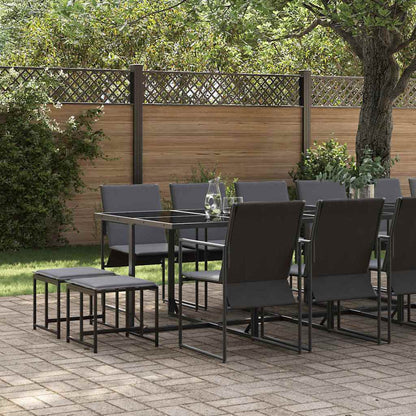 Garten Essgruppe 17 pcs Schwarz Stahl