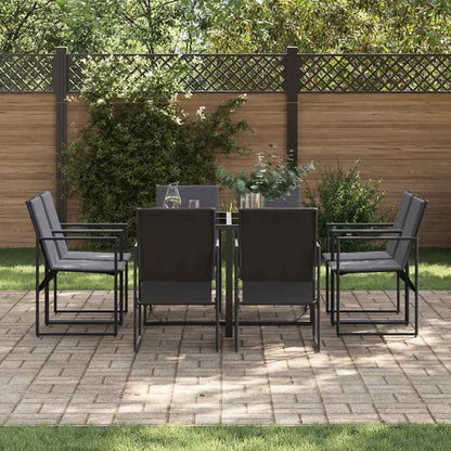 Garten Essgruppe 9 pcs Schwarz Stahl