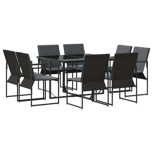Garten Essgruppe 9 pcs Schwarz Stahl
