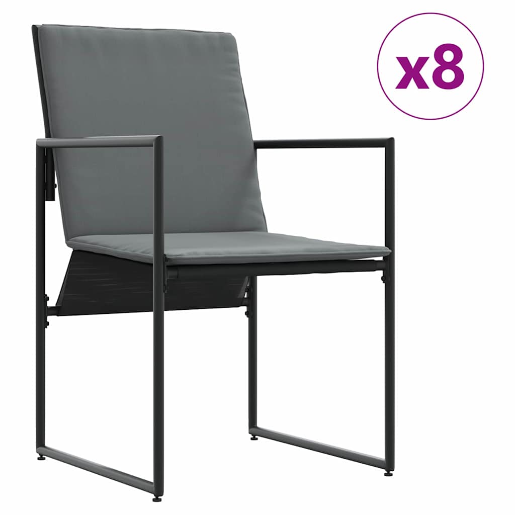 Garten Essgruppe 9 pcs Schwarz Stahl