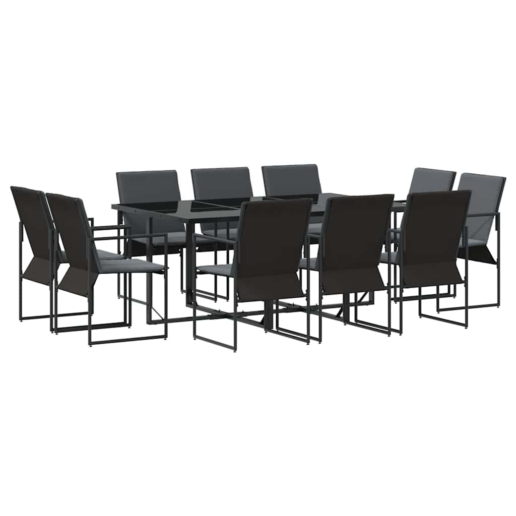 Garten Essgruppe 11 pcs Schwarz Stahl