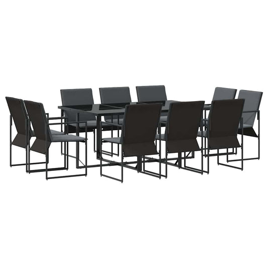Garten Essgruppe 11 pcs Schwarz Stahl
