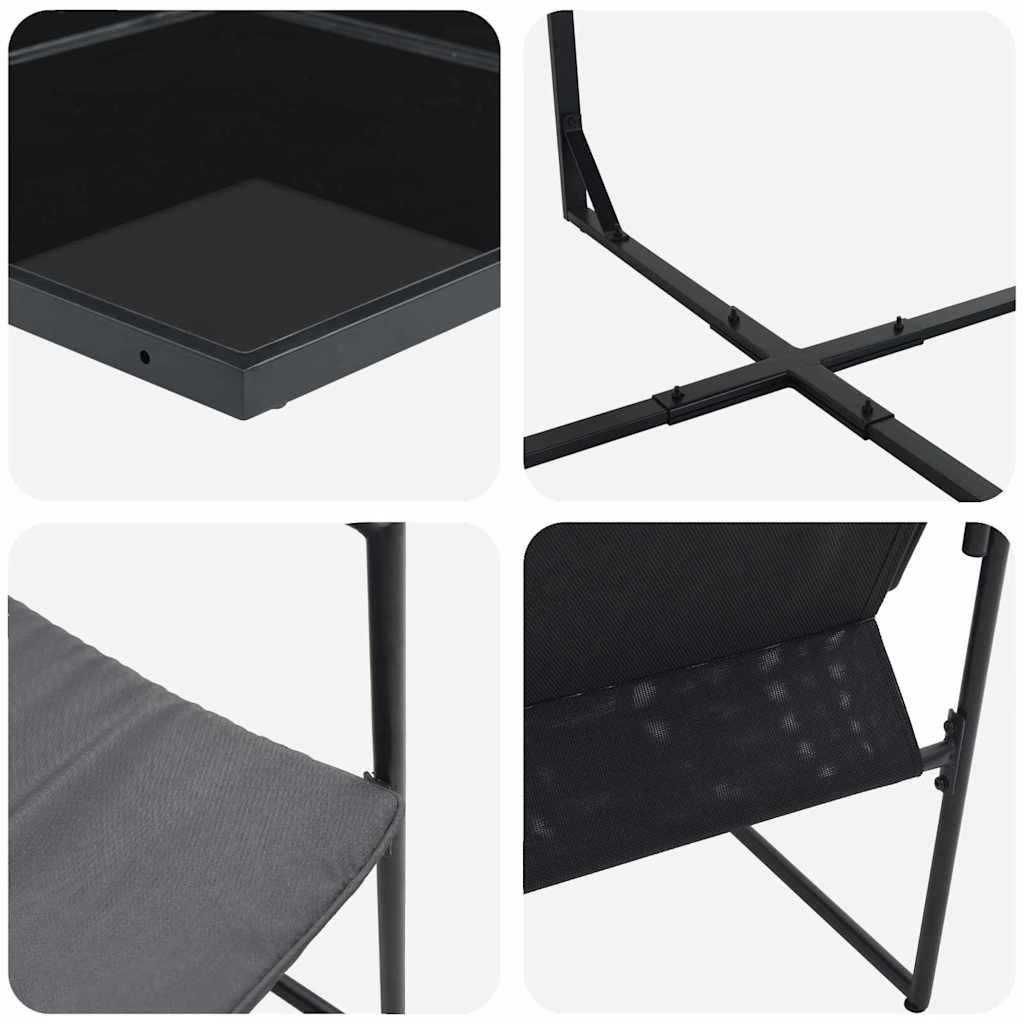 Garten Essgruppe 15 pcs Schwarz Stahl