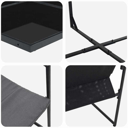 Garten Essgruppe 15 pcs Schwarz Stahl