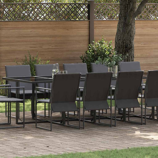 Garten Essgruppe 15 pcs Schwarz Stahl
