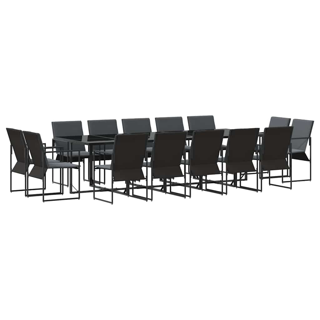 Garten Essgruppe 15 pcs Schwarz Stahl