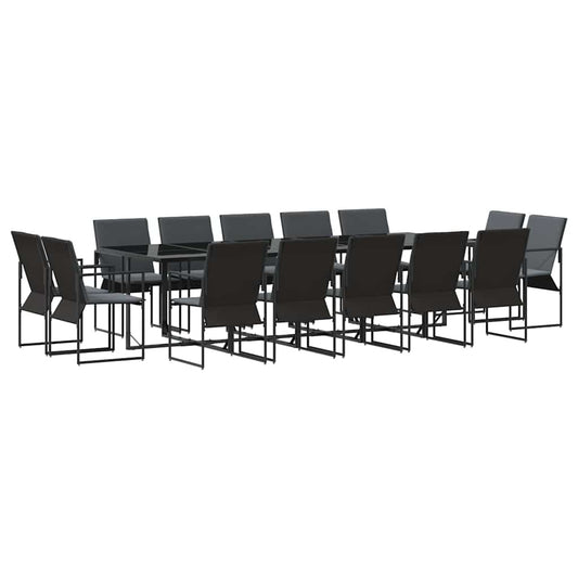 Garten Essgruppe 15 pcs Schwarz Stahl