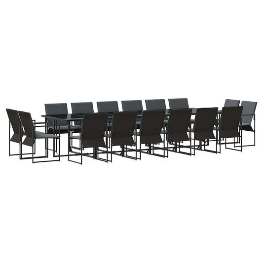 Garten Essgruppe 17 pcs Schwarz Stahl