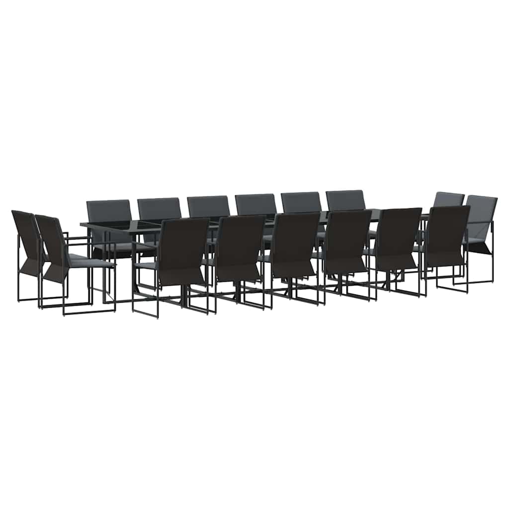 Garten Essgruppe 17 pcs Schwarz Stahl