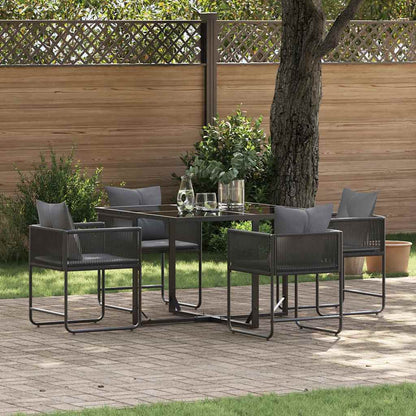 Garten Essgruppe 5 pcs Schwarz Stahl