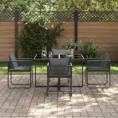 Garten Essgruppe 5 pcs Schwarz Stahl