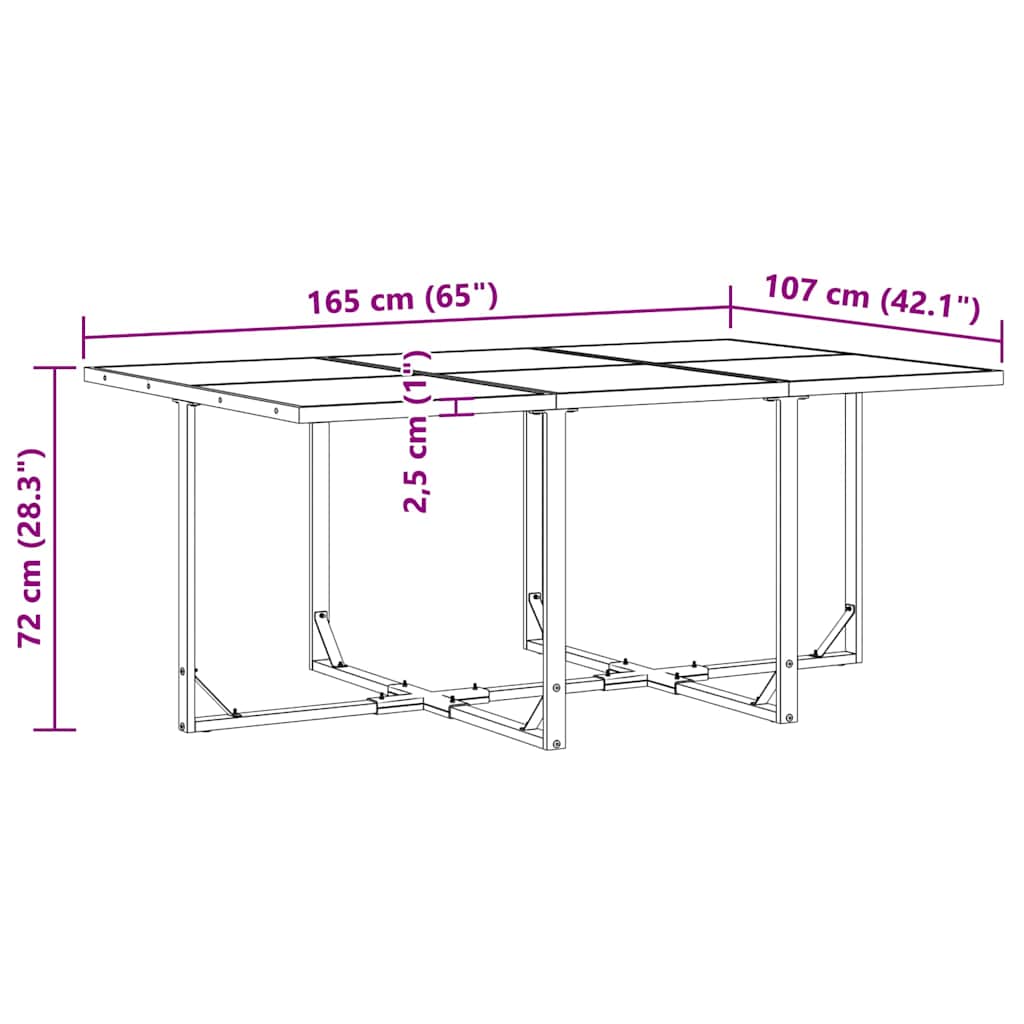 Garten Essgruppe 7 pcs Schwarz Stahl
