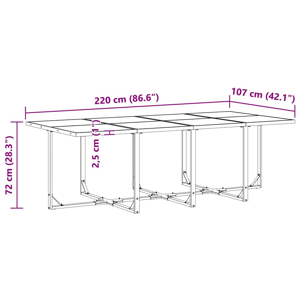 Garten Essgruppe 9 pcs Schwarz Stahl