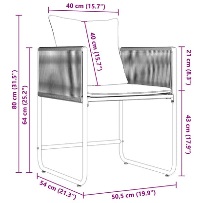 Garten Essgruppe 11 pcs Schwarz Stahl