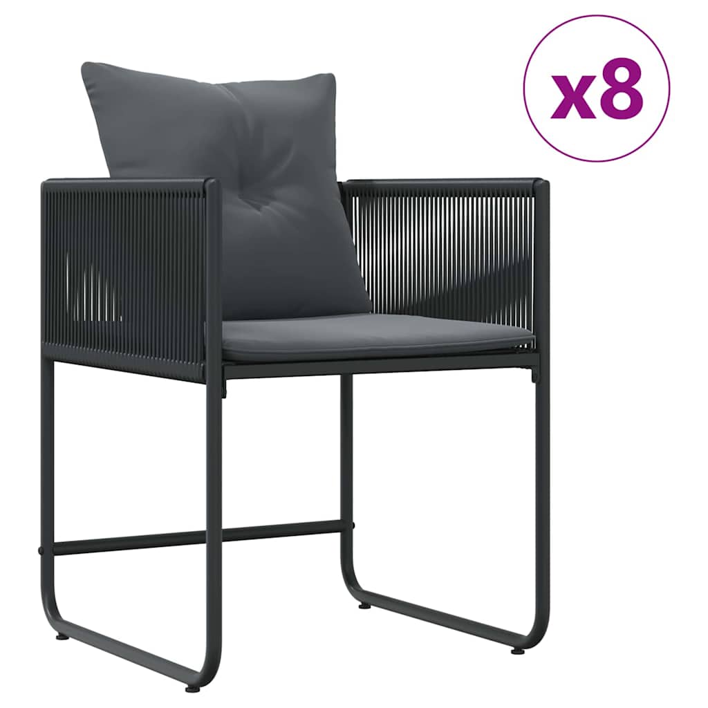 Garten Essgruppe 9 pcs Schwarz Stahl